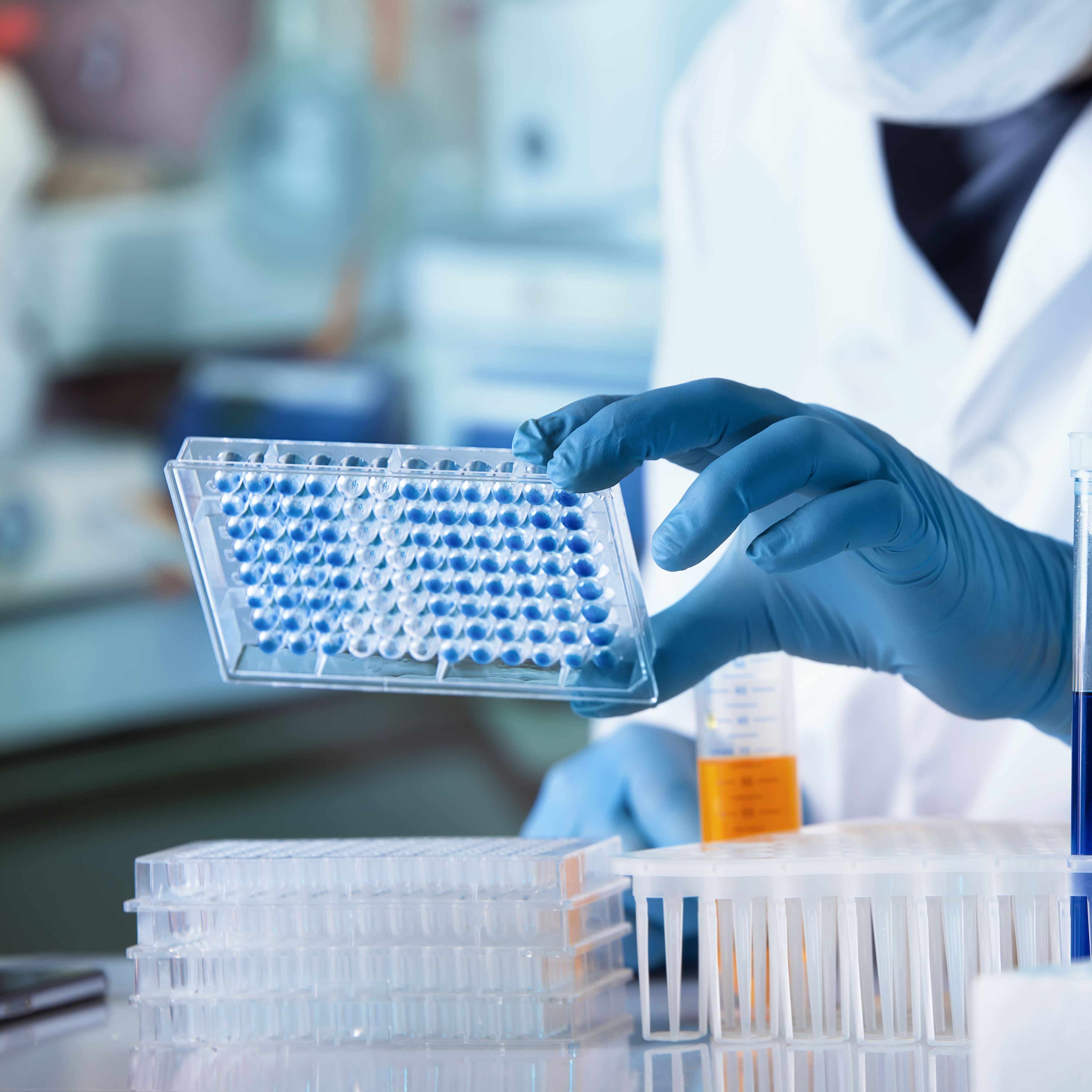 Researchers working in a laboratory